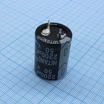 EHP222M50BA - Конденсатор алюминиевый электролитический 2200мкФ 50В ±20% (22 X 30мм) защелкиваемые выводы 10мм 1650мА 2000час 105°С россыпь