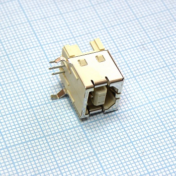 292304-2 - Разъем USB, Тип B, USB 2.0, розетка угловая, 4 контакта