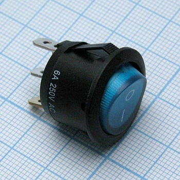 SWR 3107 Ч/C IRS - Переключатель клавишный с подсветкой D=20мм