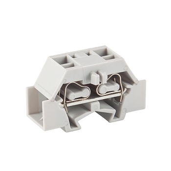 Проходная клемма JUT3-2.5F/2-GY - Проходная клемма, тип фиксации провода: пружинный, номинальное сечение: 2,5 мм кв., 500V, 24A, ширина: 6 мм, цвет: серый, тип монтажа: монтажная пластина