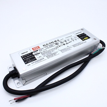 XLG-240-M-A - AC-DC, 239.4Вт, стабилизатор тока, IP67, вход 100…305В AC, 47…63Гц, ККМ, выход 1400…2100мА/90…171В (режим пост. мощности), изоляция 3750В AC, в кожухе 219х63х35.5мм, -40…+90°С (корпус), встр. потенциометр