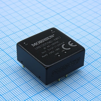 URB1D05YMD-6WR3 - Преобразователь DC/DC мощность, Вт: 6 вход 110(40-160)В выход 5В/1.2А изоляция: 2250В КПД 78%