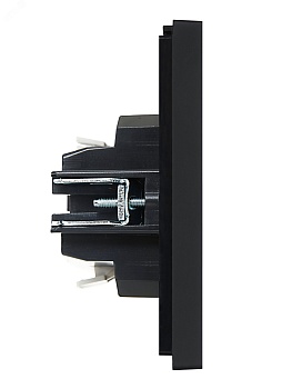 Выключатель проходной 1-кл. СП FORTE&PIANO 10А FP104 с индикацией черн. IEK FP-V12-1-10-1-K02