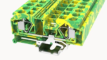 Заземляющая клемма WS16-PE-01P-1C - Заземляющая клемма, тип фиксации провода: пружинный, номинальное сечение: 16 мм кв., ширина: 12 мм, цвет: желто-зеленый, тип монтажа: DIN35