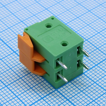GT142V-5.08-02P-14-00 - Нажимной безвинтовой клеммный блок 2 контакта. Зажим типа торцевой контакт. Серия GT142V-5.08