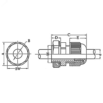 Ввод кабельный Dкаб. 6-12мм IP68 PG13.5 с контргайкой 52800