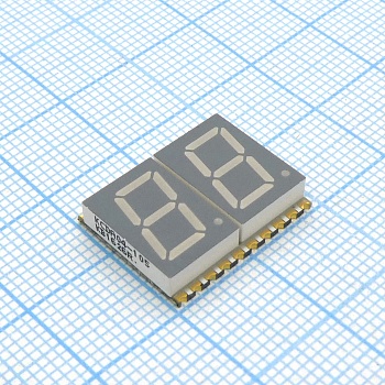 KCDA04-105 - 2-х разрядный сегментный дисплей smd 10,16мм/красный/630нм/21-54мкд/ОА