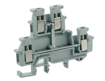 Клемма MINI UKJ-2.5M/2X2 - Мини клемма, 4 точки подключения в клемме, тип фиксации провода: винтовой, номинальное сечение: 2,5 мм кв., 24A, 500V, ширина: 5,2 мм, цвет: серый, тип монтажа: DIN 35