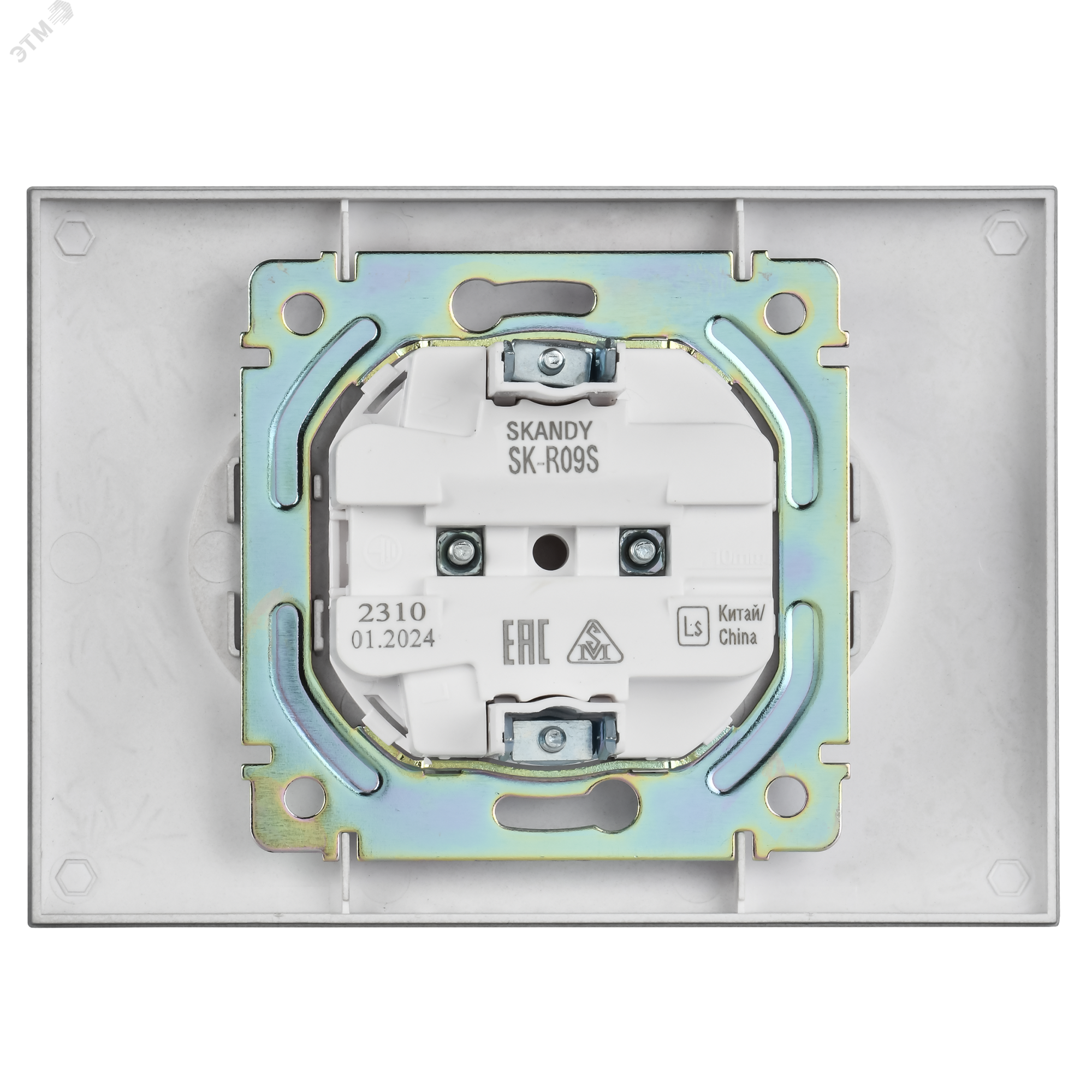 SKANDY Розетка 2-местная без заземления с защитными шторками 10А в сборе SK-R09S серебряный IEK SK-R23-10-K23-F