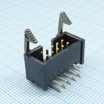 1761609-3 - Разъем штыревой с защелкой типа провод-плата 10 контактов, 2,5 мм, вертикальный
