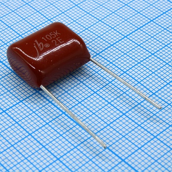 JFB02E105K150000B - Конденсатор металлоплёночный полиэтилентерефталатный 1мкФ 250В ±10% (19х10.5х15мм) шаг выводов 15мм 85°С россыпь