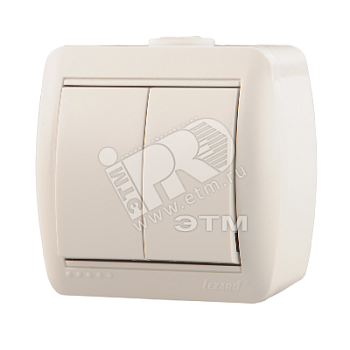 Выключатель 2-кл. ОП Nata 10А IP20 бел. 710-0200-101