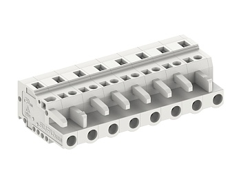 Розеточный разъем на кабель 475621 - Розеточный разъем, прямой, на кабель, шаг: 7.5 мм, 21 полюс, фиксация провода пружинная, исполнение: стандартное, 500V, 16A, цвет: серый