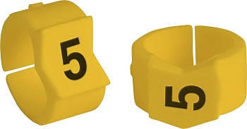 brd333605 - SCNG-45-5 клипсы жёлтые, 50шт/упак, для провода 11,2-15,0мм диаметра, легенда 5