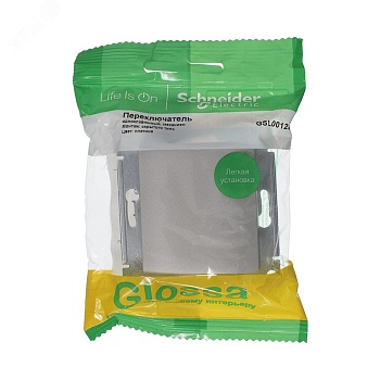 Переключатель проходной 1-кл. СП Glossa 10А IP20 (сх. 6) 10AX механизм платина SE GSL001261