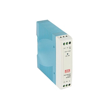 MDR-10-12 - Преобразователь AC-DC на DIN-рейку  10Вт, выход 12В/0,84A, вход 85…264V AC, 47…63Гц /120…370В DC, изоляция 3000В AC, в кожухе  22,5х90х100мм, -20…+70°С