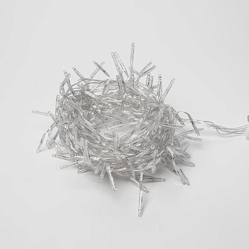 Гирлянда светодиодная ULD-S0300-200/DTA WHITE IP20 FIRECRACKER с контроллером -Фейерверк- 3м бел. свет провод прозрачн. Uniel UL-00005476