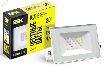 Прожектор светодиодный СДО 06-20 6500К IP65 бел. LPDO601-20-65-K01