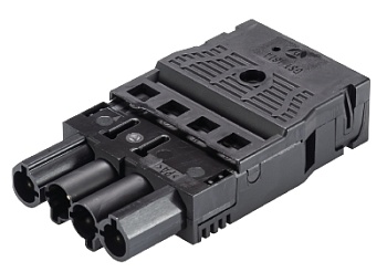 GESIS GST18i4F S2 ZR1 SW - Вилочный разъем на кабель диам. 9,5 - 11,5 мм, 4 полюса, пружинная фиксация, номинальное напряжение: 250/400V, номинальный ток: 20A, цвет: черный, серия gesis GST18i4