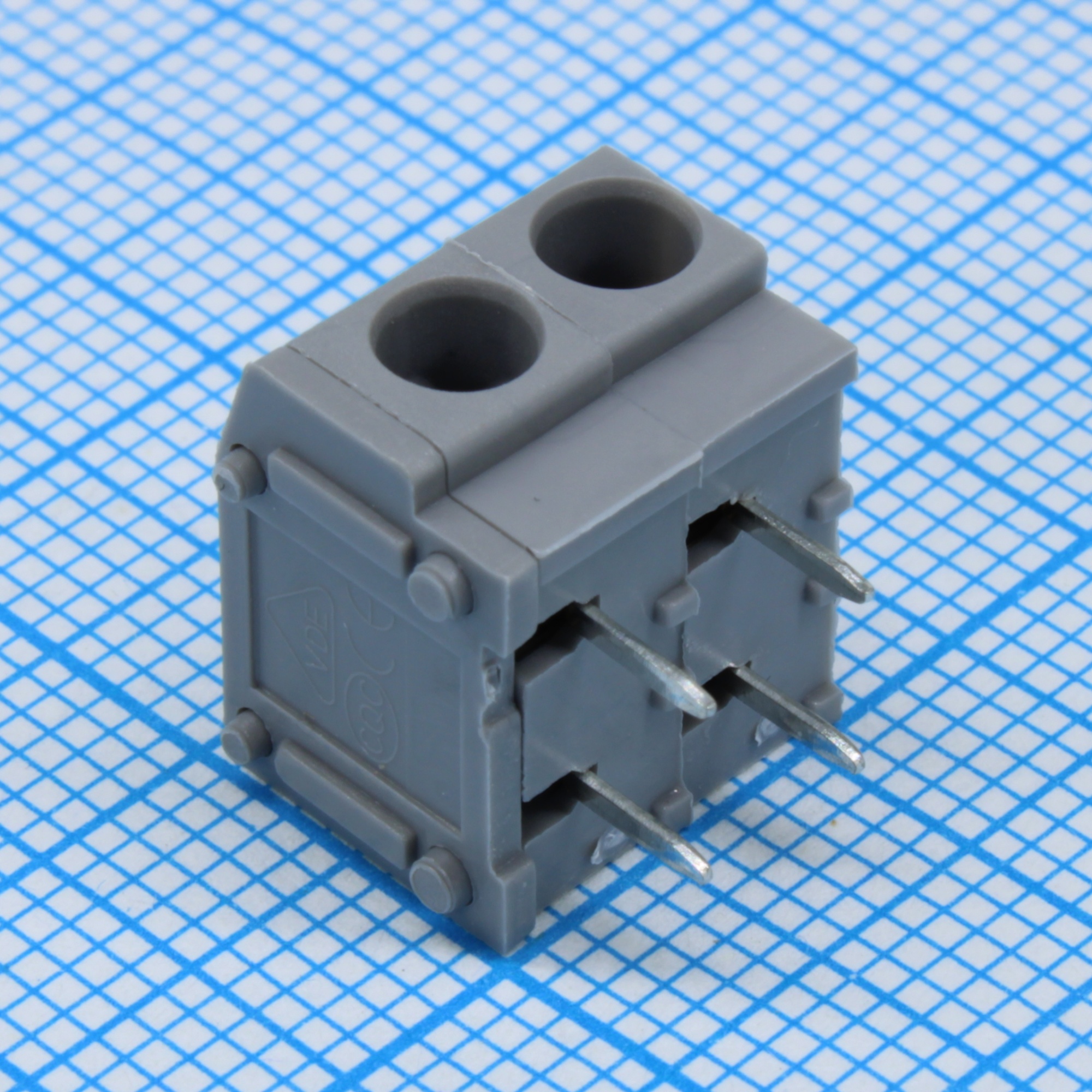 DG235W-5.0-02P-11-00A(H) - Нажимной безвинтовой клеммный блок 2 контакта. Зажим типа торцевой контакт. Серия DG235W-5.0