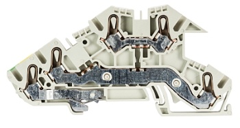 Клемма этажн. WKIS 2,5 D-D-SL - Этажная клемма, тип фиксации провода: пружинный, номинальное сечение: 2,5 мм кв., 24A, 400V, ширина: 5 мм, цвет: серый, тип монтажа: DIN 35