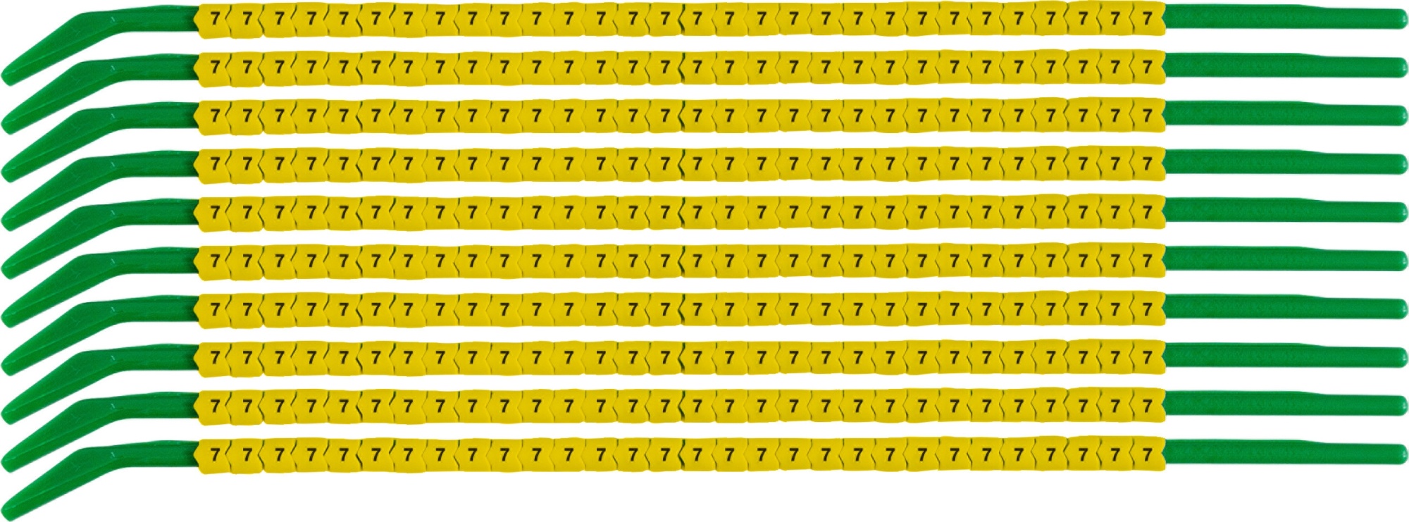 brd333157 - SCNG-09-7 клипсы жёлтые, 300шт/упак, для провода 2,5-3,0мм диаметра, легенда 7