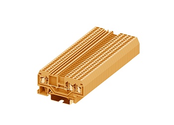 Проходная клемма 215952 - Проходная клемма, TA1.5, 3 точки подключения, тип фиксации провода: пружинный, номинальное сечение: 1,5 мм кв., 18A, 800V, ширина: 4 мм, цвет: оранжевый, тип монтажа: DIN 35