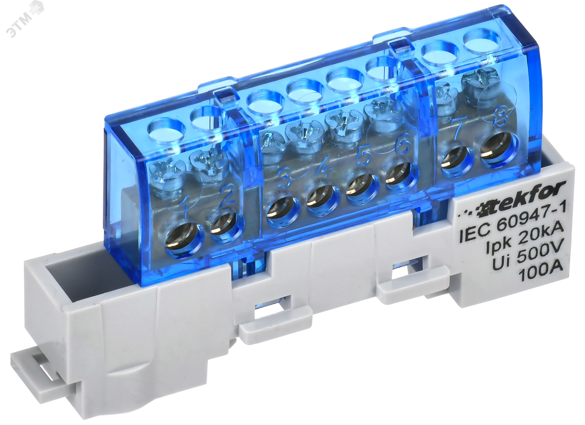 TEKFOR Шина N ноль изолированная на универсальном держателе 6х9-8-С IEK TF-NN10-08-KL-K07