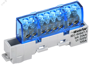 TEKFOR Шина N ноль изолированная на универсальном держателе 6х9-8-С IEK TF-NN10-08-KL-K07