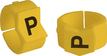 brd333625 - SCNG-45-P клипсы жёлтые, 50шт/упак, для провода 11,2-15,0мм диаметра, легенда P