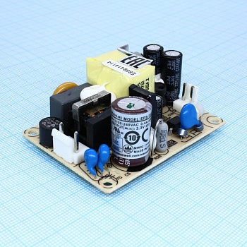 EPS-15-3.3 - AC-DC, 15Вт, мощность без нагрузки <0.3Вт, вход 85…264V AC, 47…63Гц /120…370В DC, выход 3.3В/3A,  изоляция 3000В AC, на плате 63.5х45.7х24мм, вход/выход разъемы JST, -30…+70°С