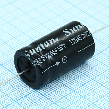 TS13AE1E222MSB000R - Электролитический конденсатор с аксиальными выводами 25В 2200мкФ 16*28 85°С