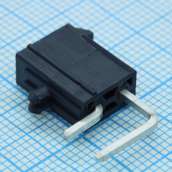 1724480002 - Соединитель провод-плата HDR 2 контакта шаг 4.2мм угловой монтаж в отверстие 2 терминала 1 порт серия Mini-Fit Jr лоток