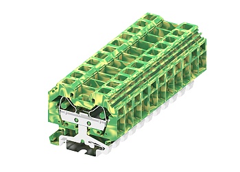Заземляющая клемма 216907 - Заземляющая клемма, боковой подвод кабеля, TA16, тип фиксации провода: пружинный, номинальное сечение: 16 мм кв., ширина: 12 мм, цвет: желто-зеленый, тип монтажа: DIN 35