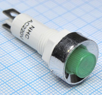 Лампа NHC 220v зеленая - Лампа индикаторная неоновая 220В, зелёная