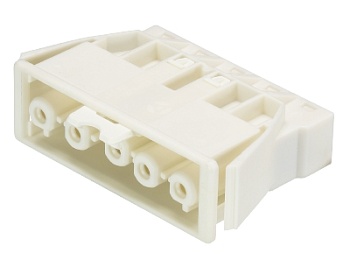 Разъем GST18I5F B2  R V   WS - Розеточный разъем в панель, 5 полюсов, пружинная фиксация, толщина панели 0,5-1,5 мм номинальное напряжение: 250/400V, номинальный ток: 20A, цвет: белый, серия gesis GST18i5