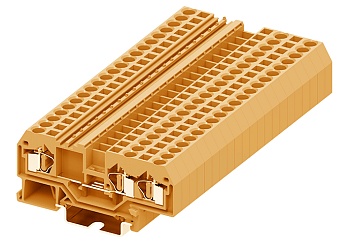Проходная клемма 204952 - Проходная клемма, TA4-1-2, 3 точки подключения, тип фиксации провода: пружинный, номинальное сечение: 4 мм кв., 32A, 800V, ширина: 6 мм, цвет: оранжевый, DIN 35