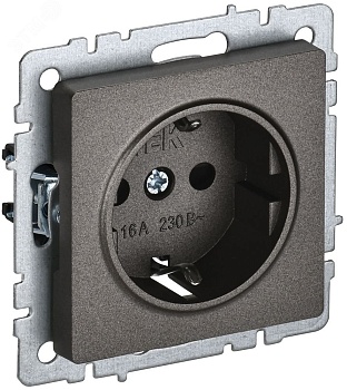 Розетка 1-м СП BRITE РС14-1-0-БрТБ 16А с заземл. защ. шторки бронза BR-R14-16-K45