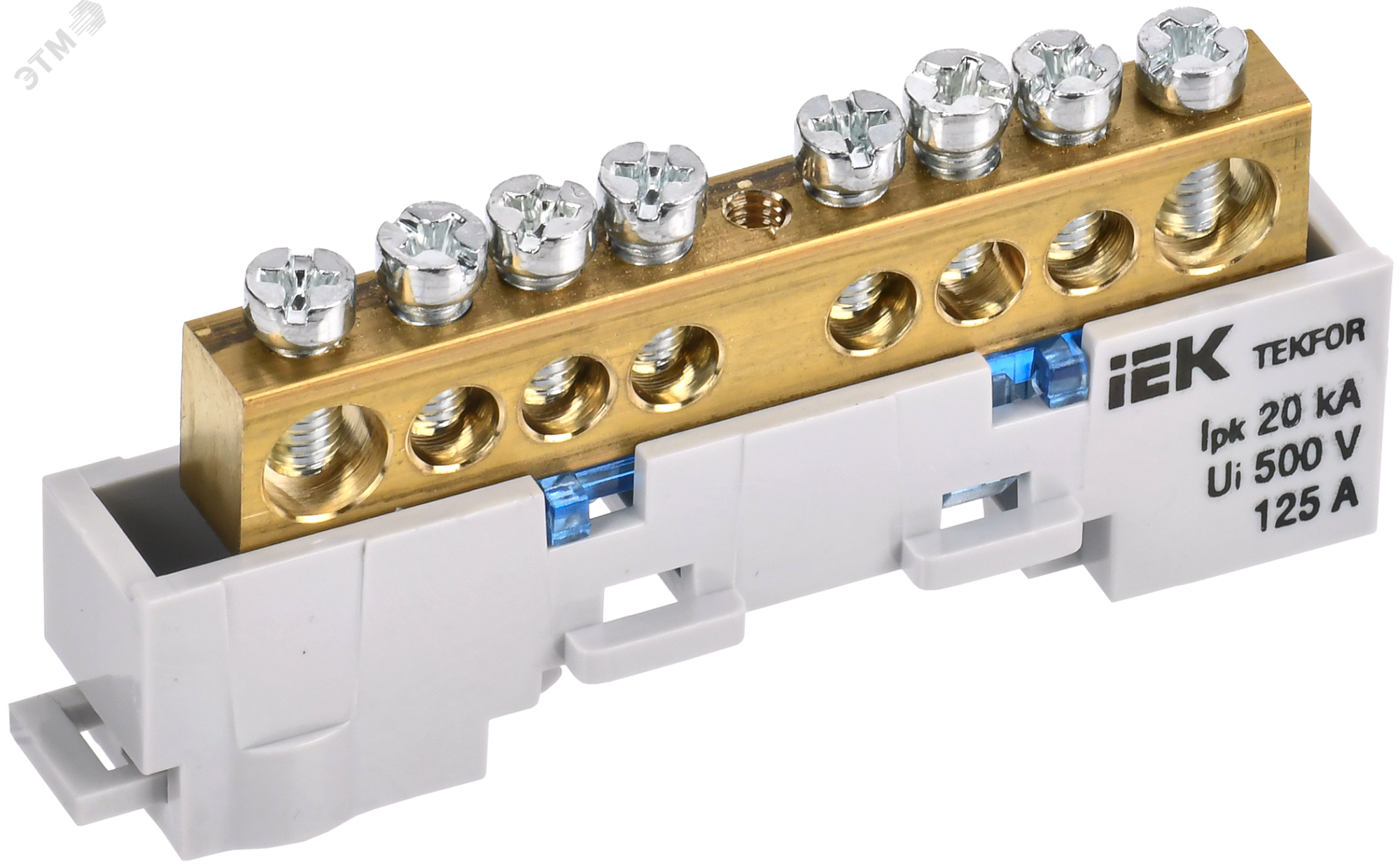 TEKFOR Шина N ноль неизолированная на универсальном держателе 8х12-8-С IEK TF-NN20-08-DL-K07