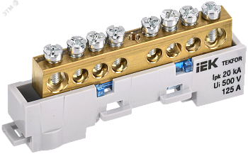 TEKFOR Шина N ноль неизолированная на универсальном держателе 8х12-8-С IEK TF-NN20-08-DL-K07