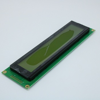 WH4004A1-YYH-CT# - ЖКИ знакосинтезирующий 40 x 4, STN Желто-зеленый Позитивный/прозрачно-отражающий светодиодная подсветка желто-зеленая размер 190x54 мм, видимая область 147x29.5 мм, -20...70°C, контактные площадки 2 ряда слева 18 выводов