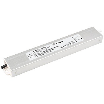 Блок питания ARPV-24060-SLIM-B (24V, 2.5A, 60W) 022193 - Источник напряжения с гальванической развязкой для светодиодных изделий. Входное напряжение 200-240 VAC. Выходные параметры: 24 В, 2,5 А, 60 Вт. Встроенный PFC >0,5. Герметичный алюминиевый корпус I