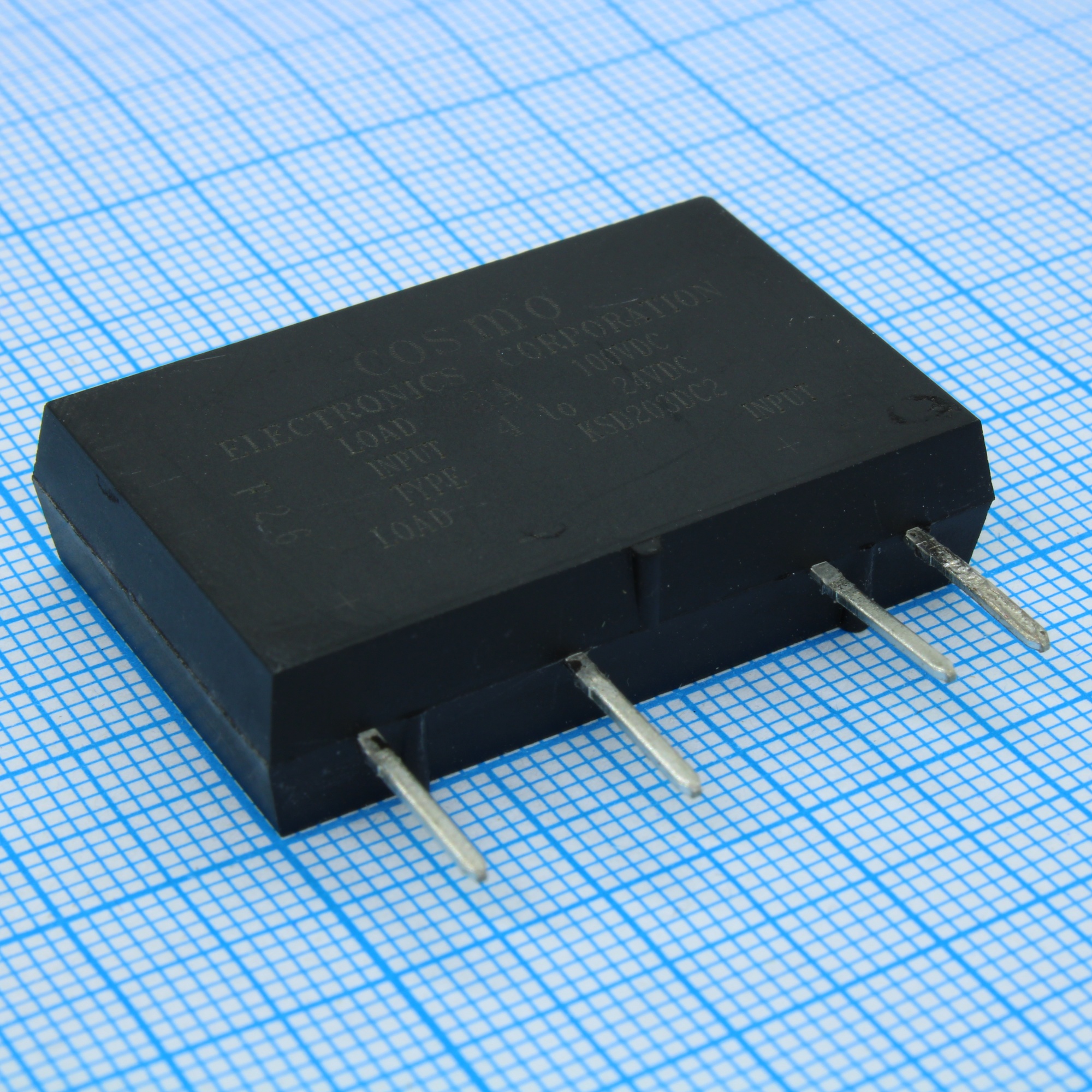 KSD203DC2 - Реле твердотельное для коммутации постоянного тока 100В 3А, вход 4-24В DC, изоляция 4кВ, нормально открытое, -30...+100°C