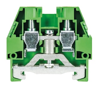 Клемма заземл. WKI 10 SL/35 - Заземляющая клемма, тип фиксации провода: винтовой, номинальное сечение: 10 мм кв., 800V, ширина: 10 мм, цвет: желто-зеленый, тип монтажа: DIN 35