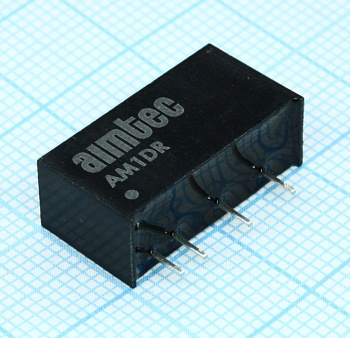 AM1DR-0503SH30JZ - DC/DC, 1Вт, вход 4.5…5.5В, выход 3.3В/0.2А, изоляция 3000В DC, КПД 60%, максимальная емкостная нагрузка не более 220мкФ, SIP7, 19.5x7.2x10мм, -40…85°C, пластик