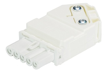 Разъем GST15i5S B1 WS - Розеточный разъем на кабель диам. 6 - 11,5 мм, 5 полюсов, винтовая фиксация, номинальное напряжение: 250/400V, номинальный ток: 16A, цвет: белый, серия gesis GST15i5