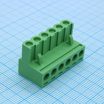 2ESDV-06 - шаг: 5.08мм, пров: 2.50мм.кв, 300V, 15A, 6 конт., разъемн. розетка каб. угловая, h = 15.00мм, цвет: