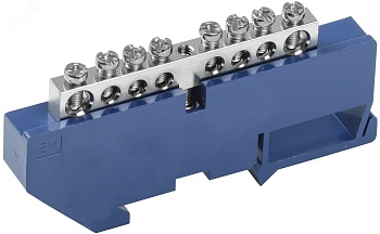 Шина N "ноль" на DIN-изол. Ni ШНИ-6х9-8-Д-С YNN10-08-D-K07-N