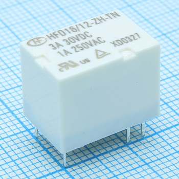 HFD16/12-ZH-3 - Катушка: 12 В 0,20 Вт 720 Ом Контакты: 1 переключающий 3 А 240 В перем. Материал: AgNi Габариты 15,7х10,4х11,7 мм