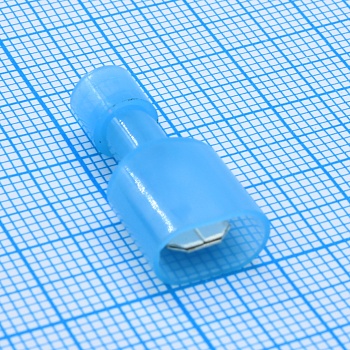 MDFNY2-250 - наконечник кабельный ножевой (штекер) полностью в изоляции 0.8х6.35мм, сеч. пров. 1.5-2.5мм2